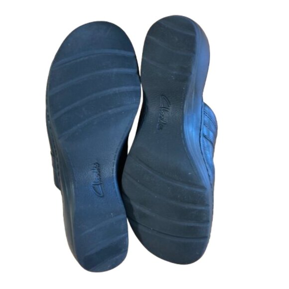 Clarks Collection Leather Slip On Clogs Black Hayla Marina Comfort Soles sz 8 - Picture 6 of 9